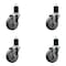 Service Caster 4'' Thermoplastic Rubber Wheel Swivel 1-3/4'' Expanding Stem Caster Set, 4PK SCC-EX20S414-TPRB-134-4 - alternate 1